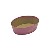 Corbeille carton ovale Épicerie fine 26x19,3x8 cm - bordeaux / brun - Corbeilles carton