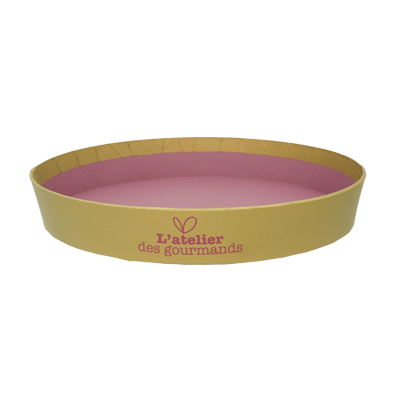 Corbeille carton ronde Épicerie fine ø 20,5 x 3 cm bordeaux, paquet de 10