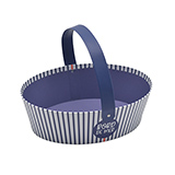 Corbeille ovale carton avec poignée bleu marine mer 26x19,3x8cm - Corbeilles carton