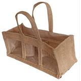 Sac jute 3 pots - Panier jute 3 pots - avec fenêtres 25 + 10 x 10 cm – Paquet de 10