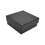 Écrin bijou plat pour Parure & Bracelet carton gaufré Noir 7,5 x 7,5 x 3,5 cm insert velours - Boite bijoux – Lot de 20