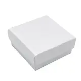 Écrin bijou plat pour Parure & Bracelet carton gaufré Blanc 7,5 x 7,5 x 3,5 cm insert velours - Boite bijoux – Lot de 20