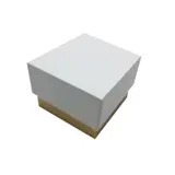 Écrin bijou pour Parure & Bracelet carton kraft Blanc / Or 8,5 x 8,5 x 6 cm insert velours - Boite bijoux – Lot de 6