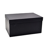 Boîte rectangulaire noire à couvercle amovible - 30 x 20 x H 15 cm