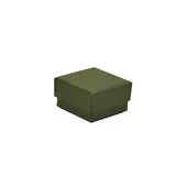 Écrin bijoux papier 5x5x3cm vert olive - boîte bijoux