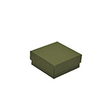 Écrin bijoux papier 7,5x7,5x3,5cm vert olive - boîte bijoux - Écrins et coffrets à bijoux
