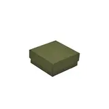Écrin bijoux papier 7,5x7,5x3,5cm vert olive - boîte bijoux