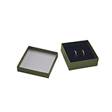 Écrin bijoux papier 9x9x3,5cm vert olive - boîte bijoux
