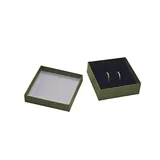 Écrin bijoux papier 9x9x3,5cm vert olive - boîte bijoux