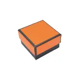 Boîte à bijoux carton 5 x 5 x 3 cm orange liseré noir – écrin bijoux carton – Lot de 20