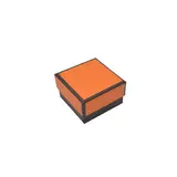 Boîte à bijoux carton 5 x 5 x 3 cm orange liseré noir – écrin bijoux carton – Lot de 20