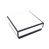Boîte à bijoux carton 9 x 9 x 3,5 cm blanc liseré noir – écrin bijoux carton – Lot de 20