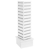 Tour rotative 4 faces rainurées blanc 45 × 45 × 145 cm - Meubles rainurés