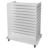 Meuble rainuré 4 faces - Gondole centrale H, sur roulettes, Quadro, Blanc