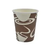 Gobelet boisson chaude 25 cl ø 8 x 9,2 cm - Gobelet carton - Gobelet café - Marron / Blanc - Lot de 50