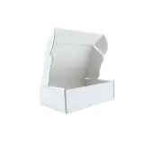 Carton d'expédition blanc 25x20x7 cm – Boîte carton kraft renforcé 350g – fermeture sans adhésif - Lot de 20