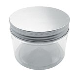 Pot à vis PET transparent avec couvercle aluminium 300 ml, paquet de 6