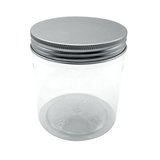 Pot à vis PET transparent avec couvercle aluminium 500 ml, paquet de 6