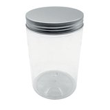 Pot à vis PET transparent avec couvercle aluminium 800 ml, paquet de 6