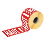 Étiquettes adhésives de signalisation mention Haut 8 x 12 cm