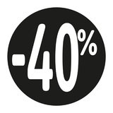 Étiquettes adhésives -40% ø 36 mm noir - Paquet de 500