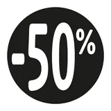 Etiquette Soldes -50% noir ø36mm - Sticker Soldes -50% - Paquet de 500