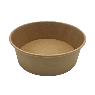 Saladier carton rond brun 1300 ml ø 18,5 x 6,5 cm - Bol kraft - Bol salade - Lot de 50
