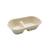 Boîte à compartiments 850ml bagasse 23,5 x 13 x 5 cm - Paquet de 50