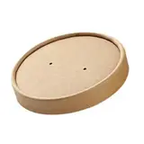 Couvercle carton pour pot à soupe ø 115 x H 17 mm - Couvercle pour pot carton - Brun - Lot de 25