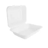 Boîte repas à emporter 825 ml fibre végétale - Boîte sandwich - Blanc - Lot de 50