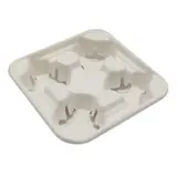 Porte-gobelets fibre végétale 4 gobelets – Plateau porte gobelets - Lot de 50