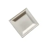 Assiette jetable carrée en fibre végétale biodégradable 15,5 x 15,5 x 1,47 cm - Blanc - Lot de 50