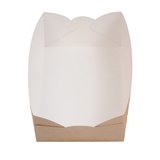 Barquette kraft brun / blanc 20 x 14 x 5 cm - Barquette carton - Lot de 100