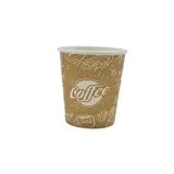 Gobelet boisson chaude 18 cl / 6oz ø 7,8 cm - Gobelet carton - Gobelet café - Brun / Blanc - Lot de 50