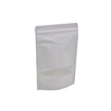 Doypack sachets kraft à fenêtre et fermeture zip - blanc - 750 ml