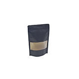 Doypack sachets kraft à fenêtre et fermeture zip - noir - 250 ml - Sachets kraft alimentaires