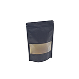 Doypack sachets kraft à fenêtre et fermeture zip - noir - 500 ml - Sachets kraft alimentaires