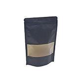 Doypack sachets kraft à fenêtre et fermeture zip - noir - 750 ml - Sachets kraft alimentaires