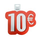 Affiche prix 10€ cartonnée Rouge / Blanc 28 x 21,5 cm