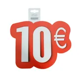 Affiche prix 10€ cartonnée Rouge / Blanc 28 x 21,5 cm