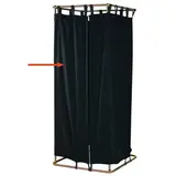 Rideau cabine d'essayage avec crochets 175 x 311 cm, noir, coton