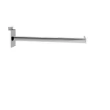 Bras droit pour fond rainuré L 30 cm métal chromé tube carré 17 x 17 mm
