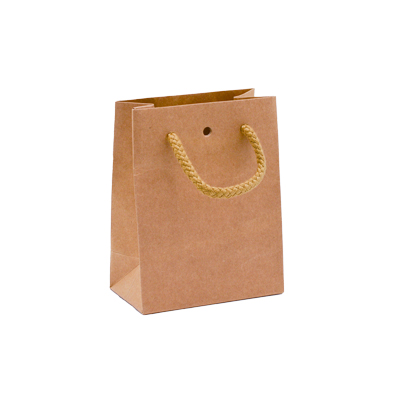 Sacs kraft Luxe - 11,4 + 6,4 x H 14,6 cm - par 20 - Sacs kraft luxe