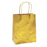 Sac kraft à spirales or 2 faces 18 + 10 x 23 cm - Paquet de 20