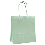 Sac kraft vert pastel à poignées torsadées 12+6x15cm 120g/m² (x50) - Sacs kraft unis, poignées torsadées