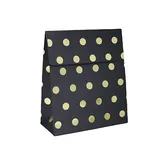 Pochettes cadeaux Pois - noir / or - moyen modèle