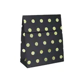 Pochettes cadeaux Pois - noir / or - moyen modèle