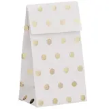 Pochettes cadeaux Pois - blanc / or - petit modèle