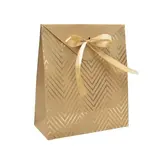 Pochettes cadeaux Chevrons - brun / or - moyen modèle