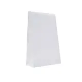 Pochette cadeau luxe blanche brillante pelliculée, adhésive 14+5,5x23 cm  – Paquet de 50